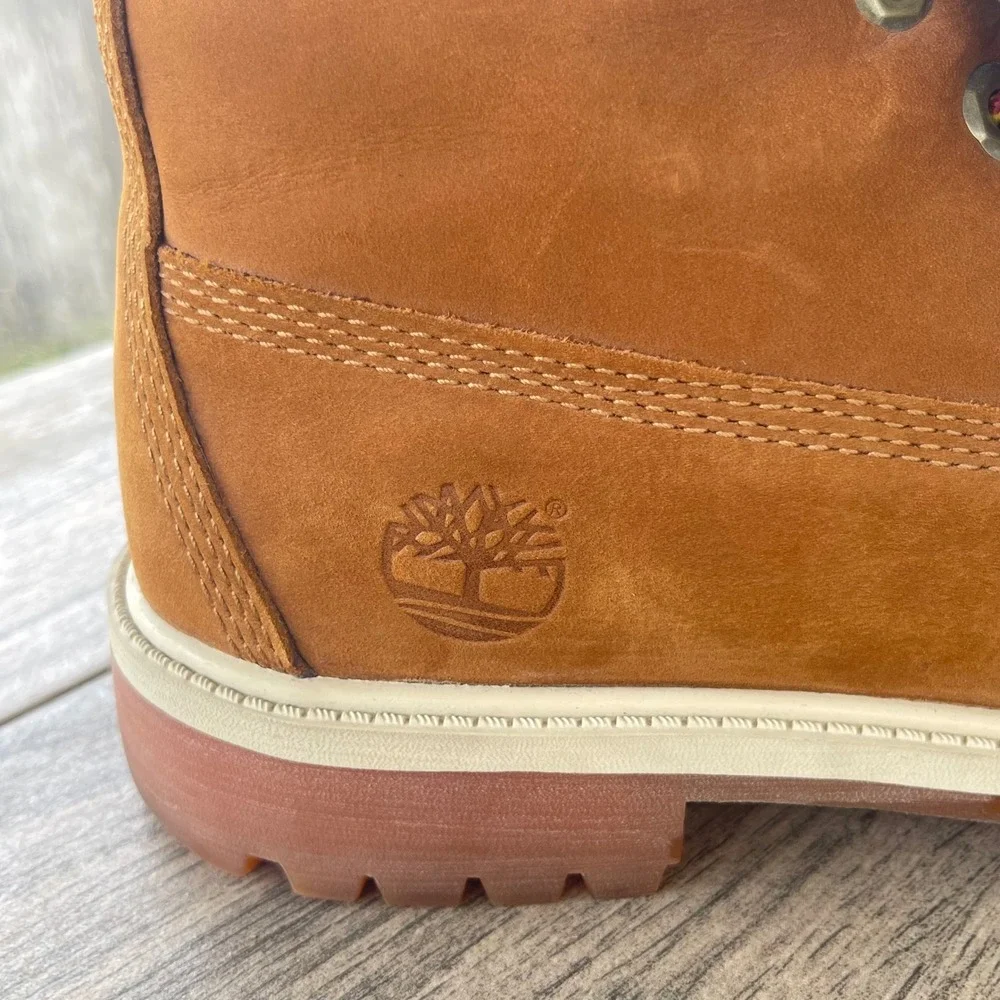 Timberland Premium Boots Boys 5.5 6 Inch Brown Wheat‎ Waterproof Nubuck Leather